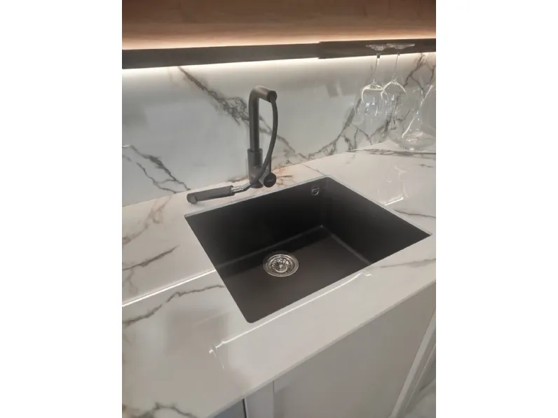Cucina Imab design lineare tortora in laccata opaco Madeira
