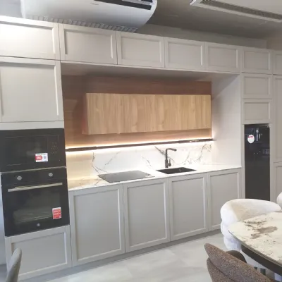 Cucina Imab design lineare tortora in laccata opaco Madeira