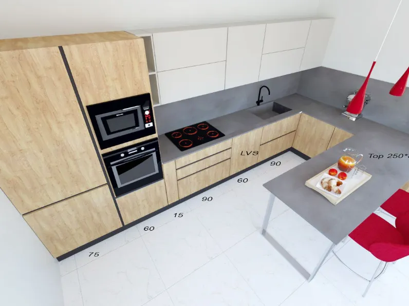 Scopri la cucina Line Astra con uno sconto del 55%! Un design moderno ed elegante per arredare la tua casa.