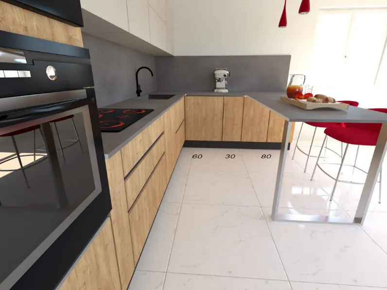 Scopri la cucina Line Astra con uno sconto del 55%! Un design moderno ed elegante per arredare la tua casa.