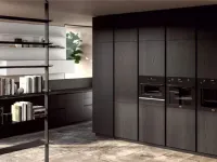 Cucina design rovere moro Vismap ad angolo Visma arredo legno nero a soli 20900