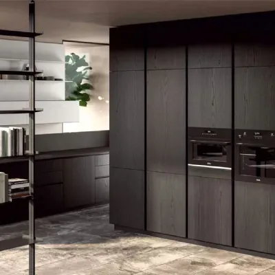 Cucina design rovere moro Vismap ad angolo Visma arredo legno nero a soli 20900€