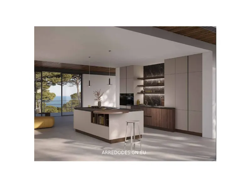 Cucina altri colori design con isola Easy Ar-due in offerta