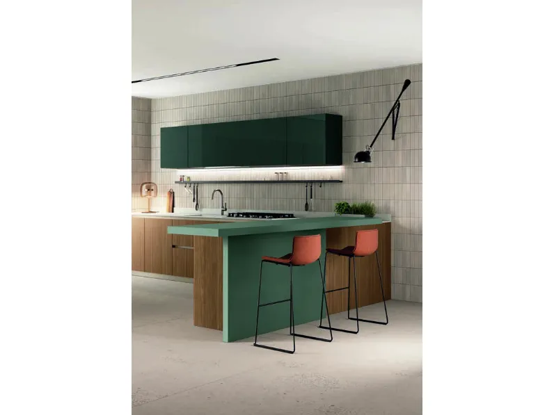 Cucina noce moderna Lungomare plus combo.04 Colombini casa scontata 
