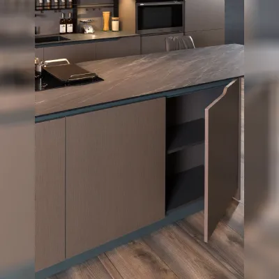 Cucina Diotti.com moderna con isola altri colori in melaminico Klab 07 outlet