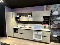 Cucina lineare in laccata opaco grigia Domino a prezzo scontato