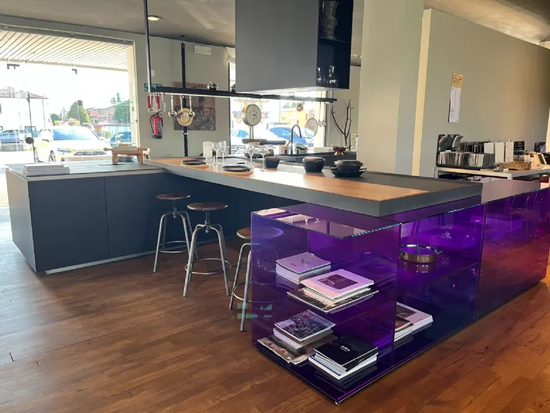 Cucina Effe.ti cucine moderna con penisola altri colori in laminato opaco E0