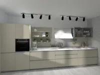 Cucina Ernestomeda design lineare grigio in vetro Icon air