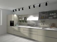 Cucina Ernestomeda design lineare grigio in vetro Icon air