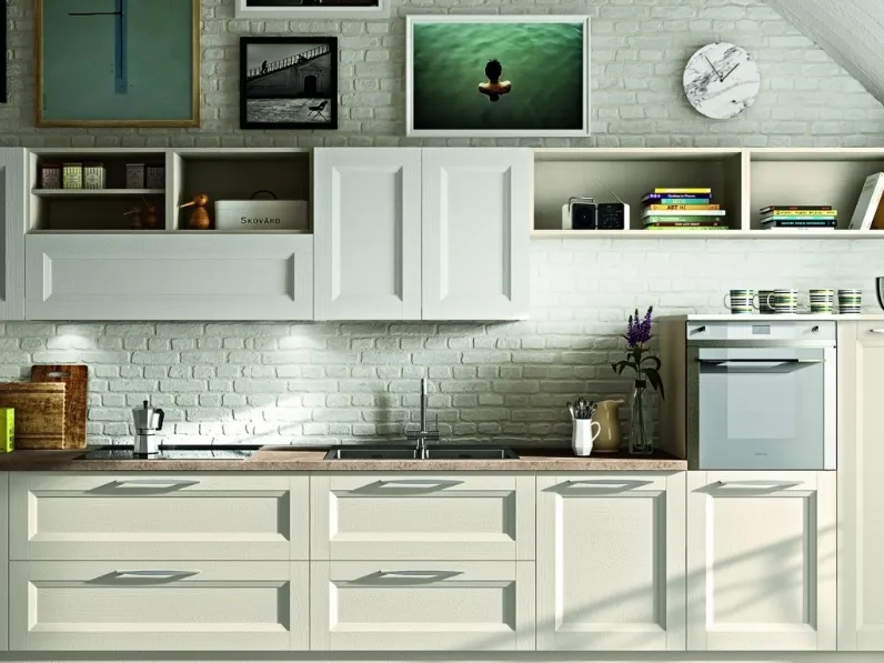 Cucina lineare in legno a prezzo scontato 33%