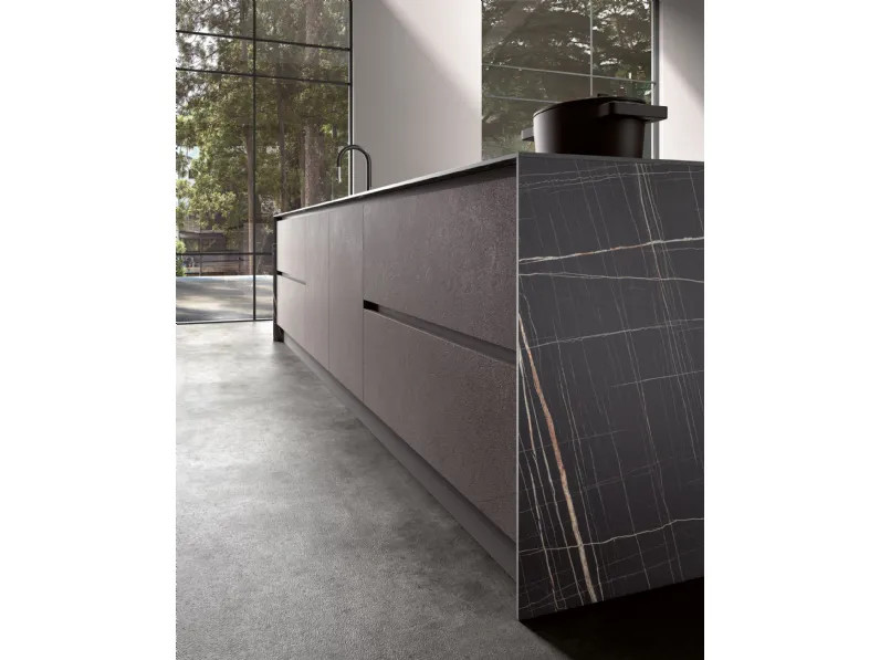 Cucina grigio design ad isola Nuova stella Essebi a soli 16600€