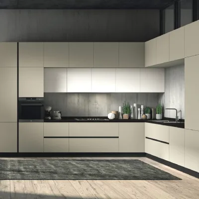 Cucina ad angolo moderna bianca Essebi Seta 06 a soli 15403 Euro