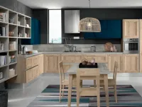 Cucina Essenza colore rovere gola moderna rovere chiaro ad angolo Nuovi mondi cucine