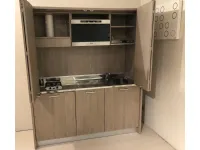 Cucina Euromobil moderna lineare rovere chiaro in laminato materico Monoblocco