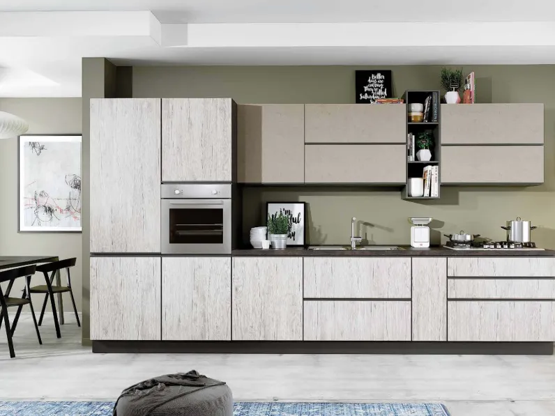 Cucina lineare Emily 01 Evo cucine con uno sconto vantaggioso