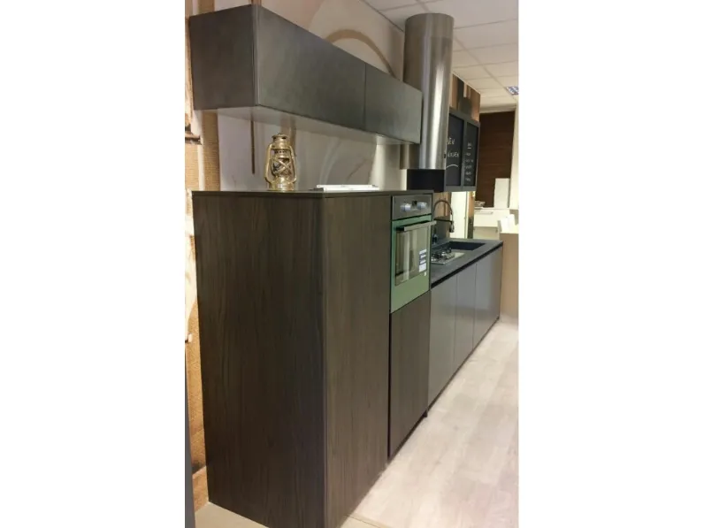 Cucina Arredo3 country lineare grigio in laccato opaco Factory