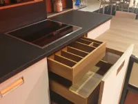 Cucina Falegnameria italiana moderna ad angolo noce in laminato materico Milano 