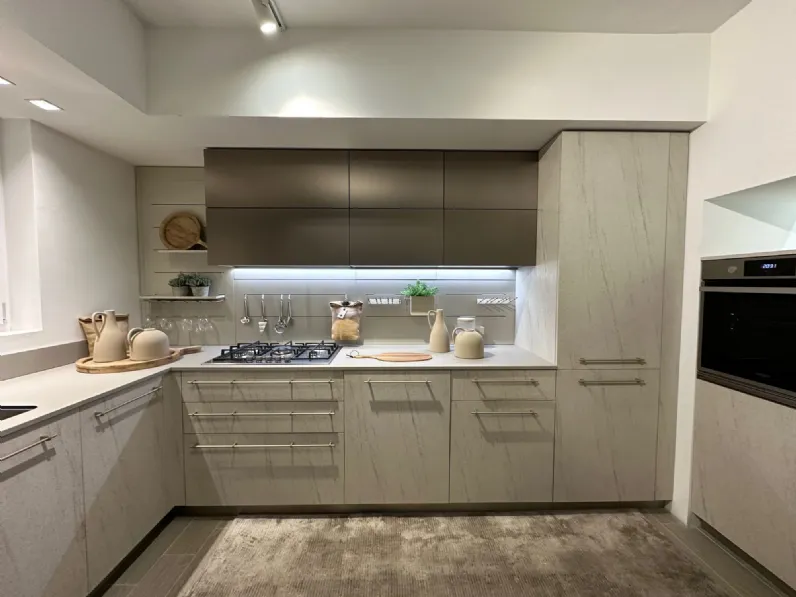 Cucina magnolia moderna ad angolo Modula Febal a soli 12500