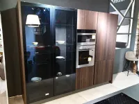 Cucina G5 moderna lineare rovere moro in legno Xilo gola