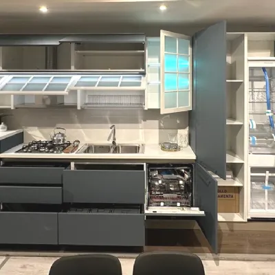 Cucina Gaia moderna blu Mobilturi lineare scontata 54%