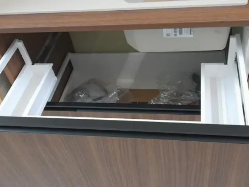 Cucina noce moderna lineare Giannei Nexus tabacco a soli 7190€