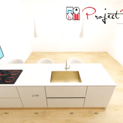 Cucina grigia design con isola Sp22 Astra a soli 7900 Euro