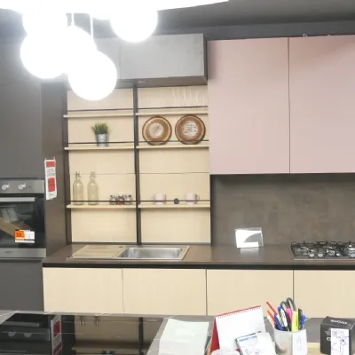 Cucina lineare in laminato materico grigia Cucina modello ginevra ciao cucina a prezzo ribassato