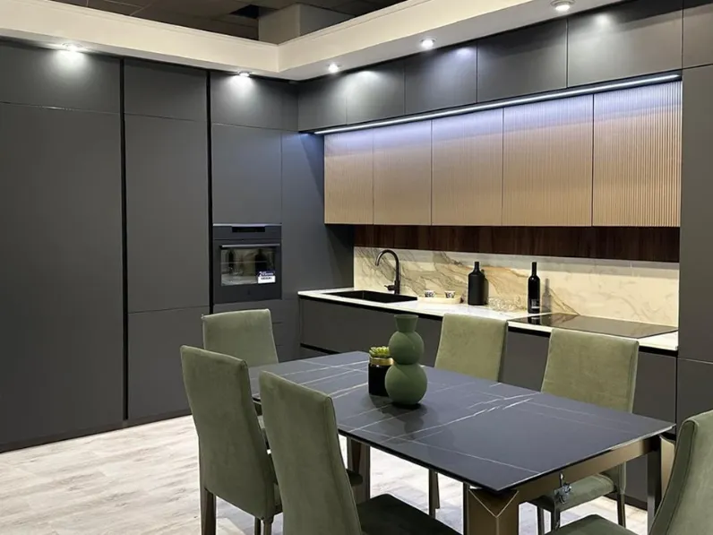 Cucina Star moderna grigia Mobilturi ad angolo scontata 50%