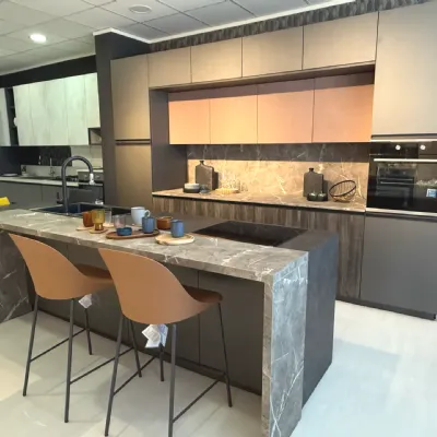 Cucina a PREZZI OUTLET in laminato materico Arrex -30%