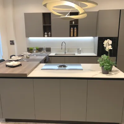 Cucina grigia moderna con isola Scavolini Mira a soli 12630 Euro