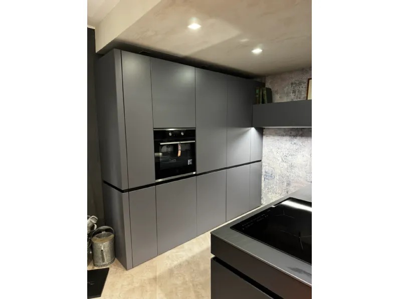 Cucina grigia moderna con penisola Dibiesse Area 22 xl job a soli 14260 Euro