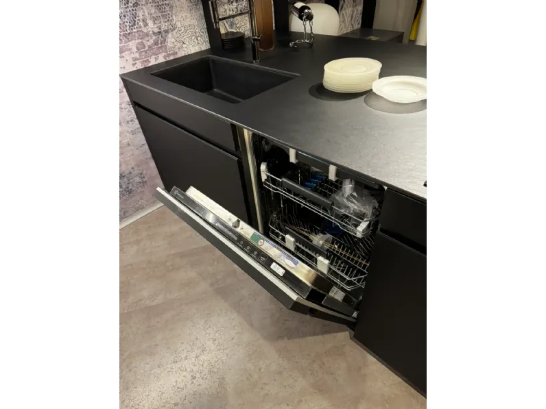 Cucina grigia moderna con penisola Dibiesse Area 22 xl job a soli 14260 Euro