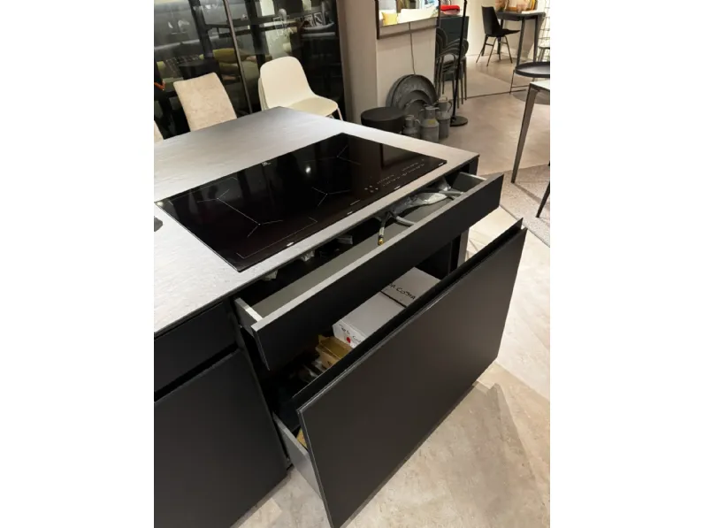 Cucina grigia moderna con penisola Dibiesse Area 22 xl job a soli 14260 Euro