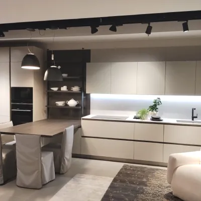 Cucina grigia moderna con penisola Febal Cucina mod. origina a soli 19899 Euro