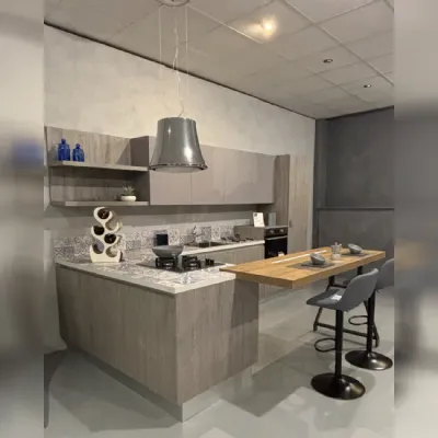 Cucina a prezzo scontato con penisola moderna Modello sand Febal