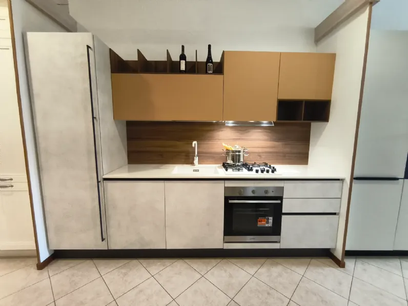 Cucina lineare in laminato opaco grigia Cucina cloe a prezzo scontato