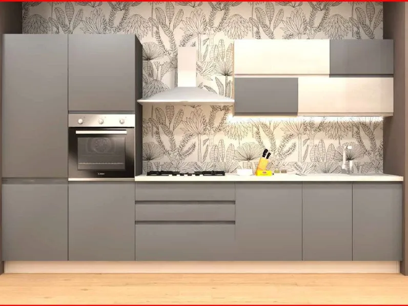 Cucina grigia moderna lineare Master kel Artigianale a soli 2940 Euro