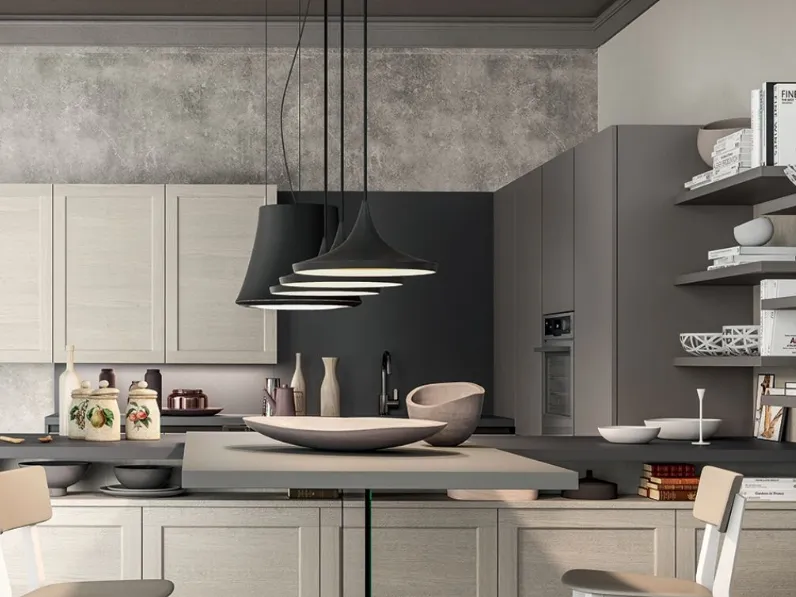 Cucina country con penisola Frame Arredo3 a prezzo ribassato