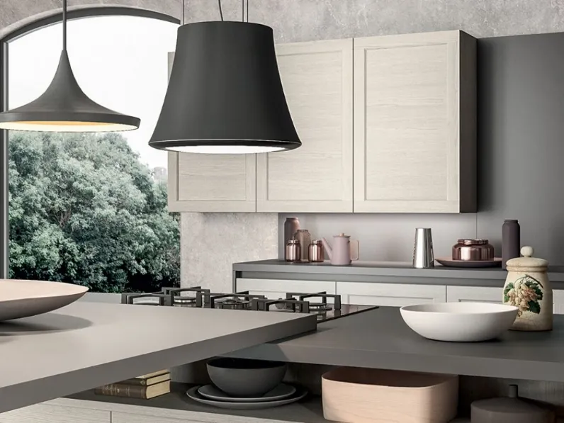 Cucina country con penisola Frame Arredo3 a prezzo ribassato