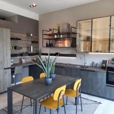 Cucina grigio design ad angolo Mia Scavolini in Offerta Outlet