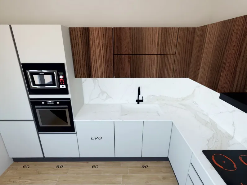Cucina grigio design ad angolo Sp22 Astra