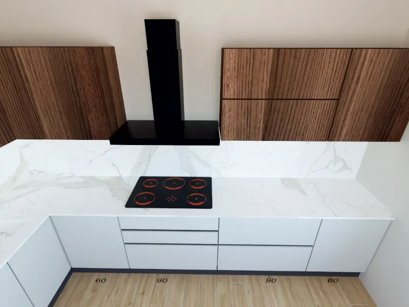 Cucina grigio design ad angolo Sp22 Astra