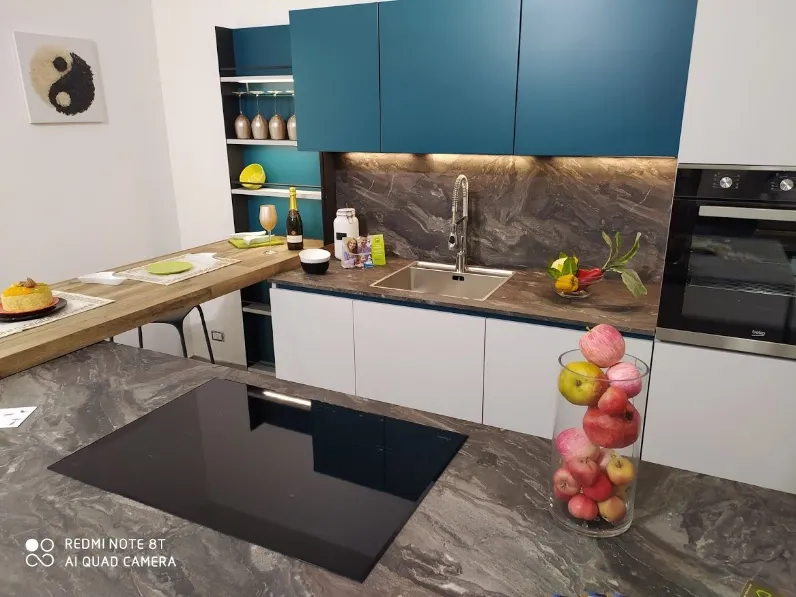 Cucina grigio design ad isola Trend blues-basi h.81 Forma 2000