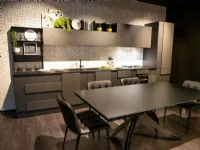 Cucina grigio design lineare Creativa Lube cucine in Offerta Outlet