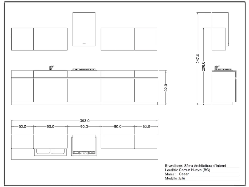 Scopri la cucina Elle Cesar in design lineare grigio a soli 3990!