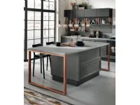 Cucina grigio industriale con penisola Cucina modello grigioindustrail telaio legno in offerta grigia o white  Nuovi mondi cucine