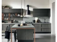 Cucina grigio industriale con penisola Cucina modello grigioindustrail telaio legno in offerta grigia o white  Nuovi mondi cucine