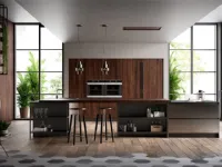 Cucina Kaly industriale grigio Arredo3 con penisola scontata 37%