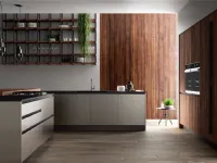 Cucina Kaly industriale grigio Arredo3 con penisola scontata 37%