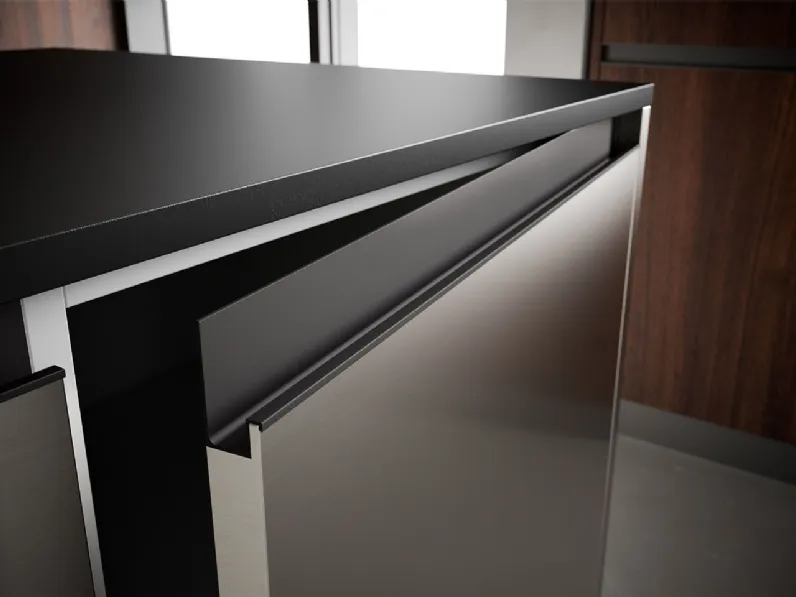 Cucina Kaly industriale grigia Arredo3 con penisola scontata 37%